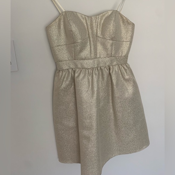 Ellie Wilde Designer Gold Mini Dress - Picture 1 of 3
